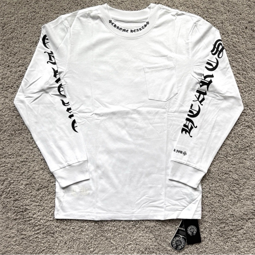 Chrome Hearts Brand New White Long Sleeve Graphic Shirt